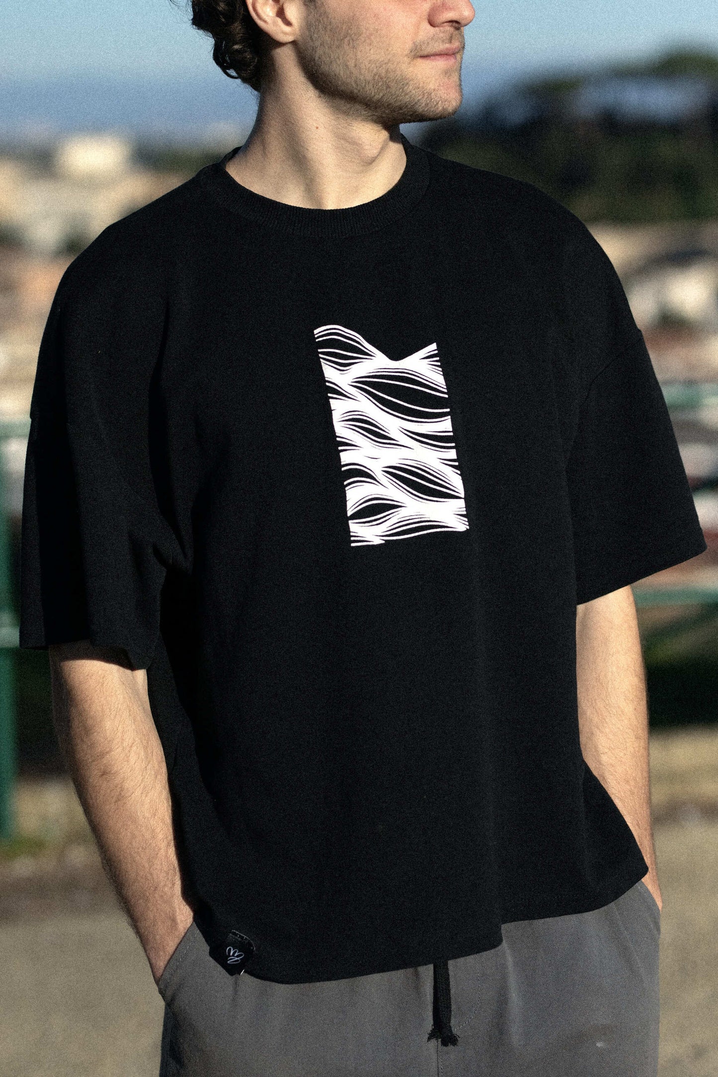 T-shirt Wave Black