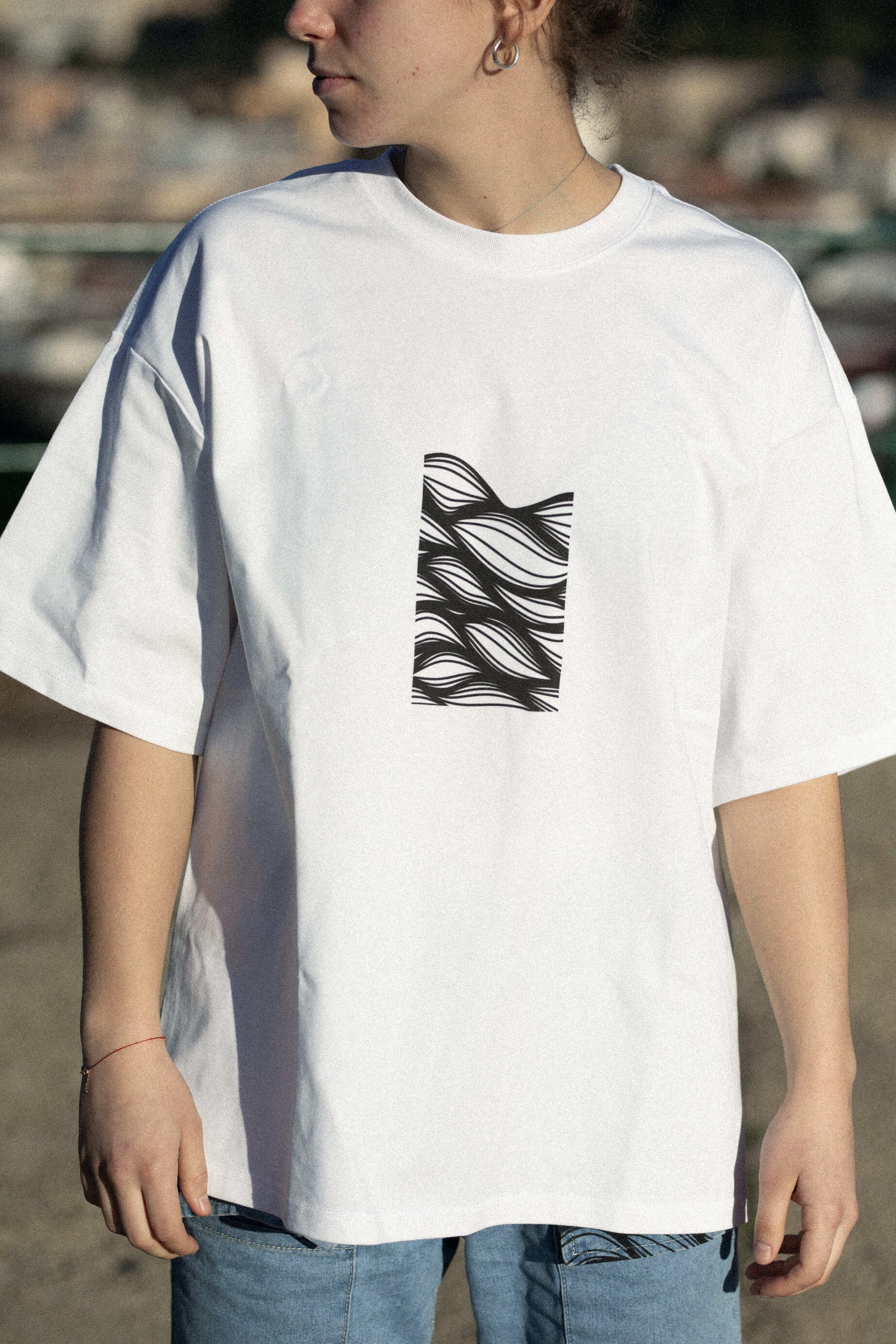 T-shirt Wave White